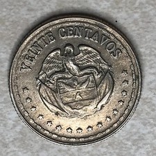 1956 Columbia Columbia 20 Veinte Centavos Cents World Coin Foreign CF70