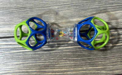 Oball Easy Grasp Blue And Green Baby Toy Rattle