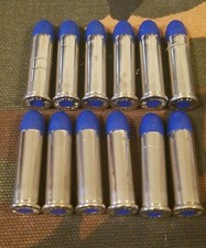 38 SPECIAL SNAP CAPS SET OF 12, BLUE AND NICKEL, REAL 125gr WEIGHT  