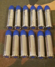 38 SPECIAL SNAP CAPS  SET OF 12, BLUE AND NICKEL, REAL 125gr WEIGHT!!!