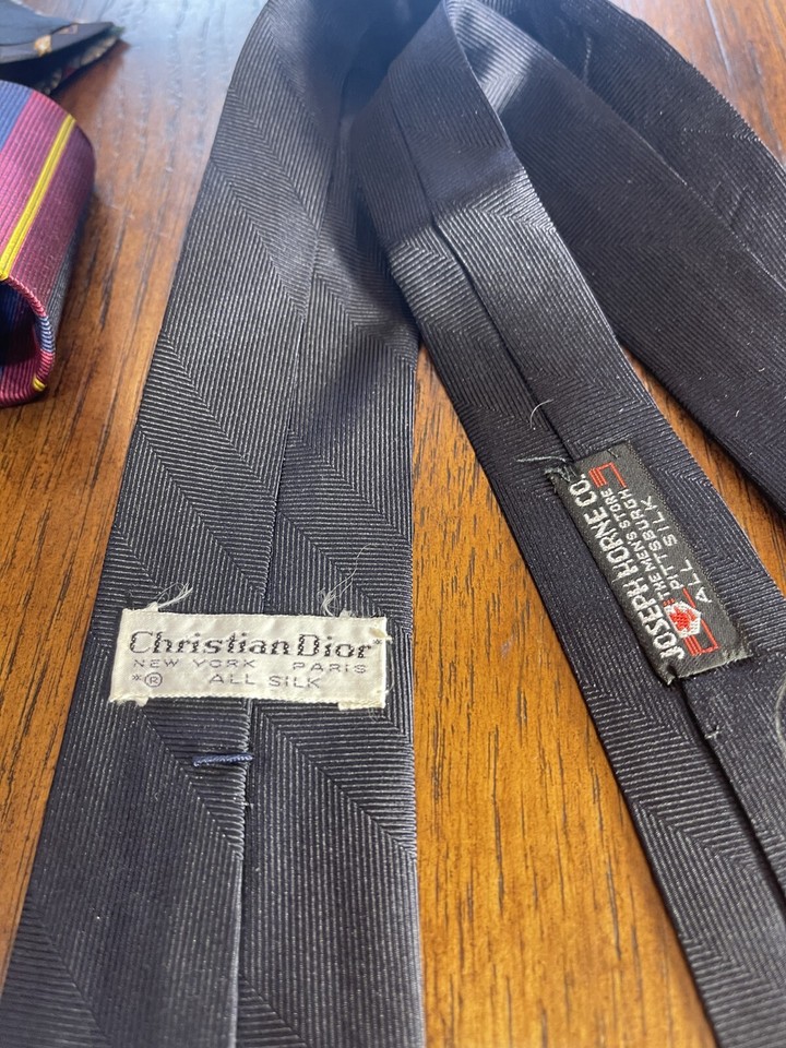 CHRISTIAN DIOR NECKTIE VINTAGE TIE MODERNIST SKINNY COLORFUL FREE
