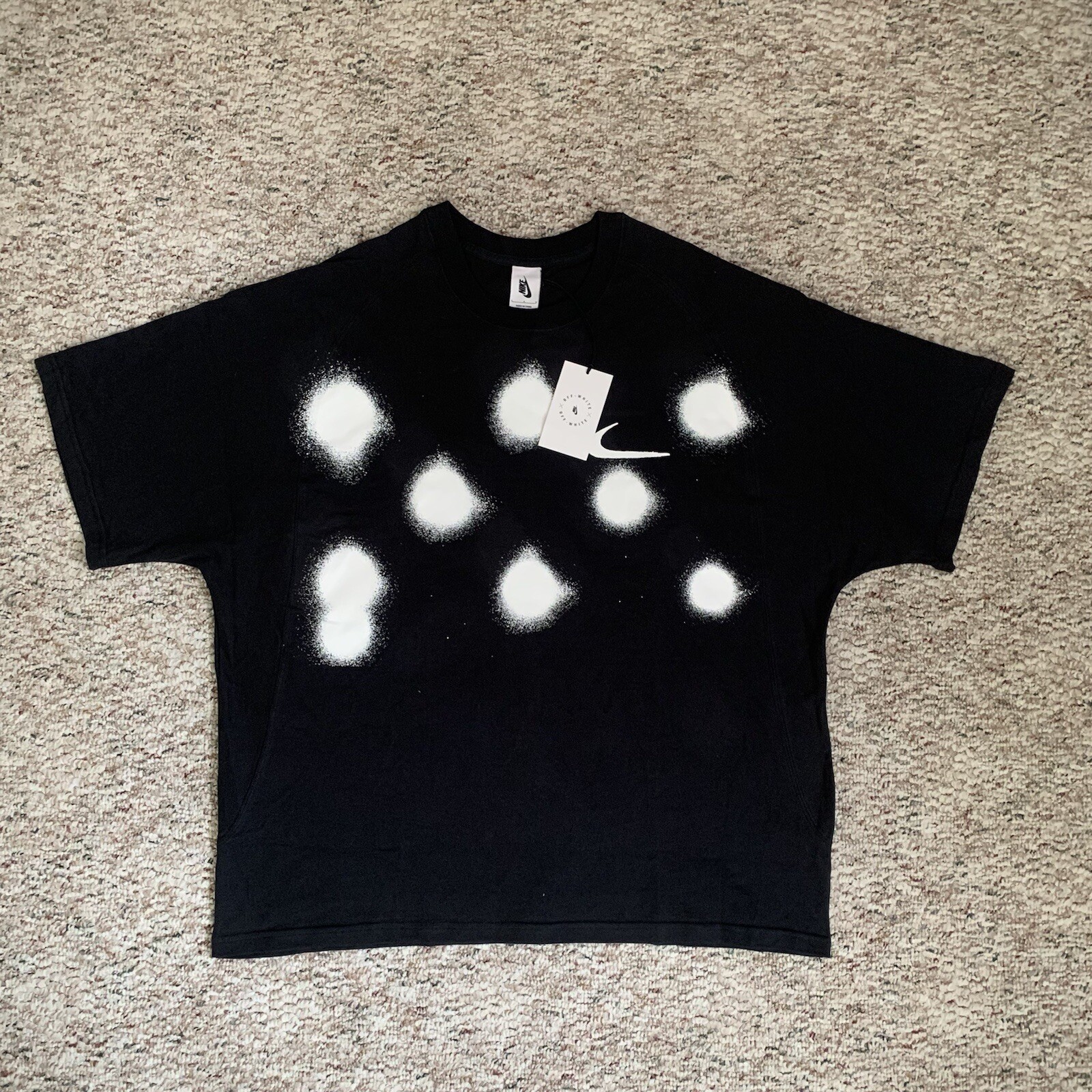 OFF WHITE X NIKE T shirt Off White x Nike Spray Dot (UOMO) LRG Supreme nera limitata