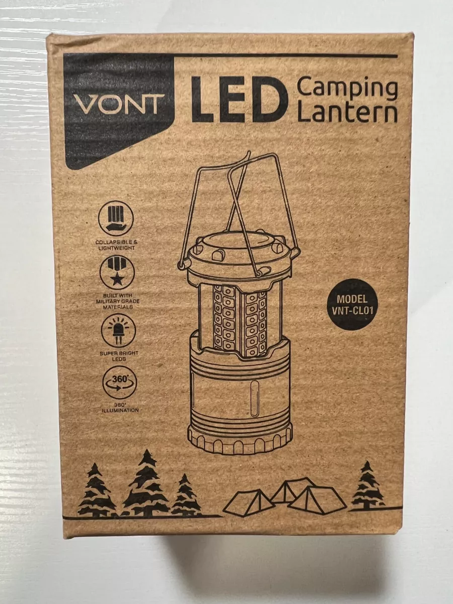 VONT BRIGHT - 2 Pack LED Collapsible Camping Lanterns - BLACK - NEW