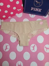 New VTG VS PINK Lace Back Low-rise Hipster Panty Size Lg