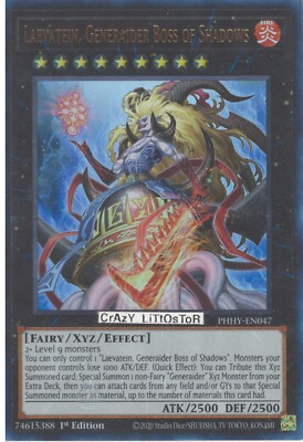 YU-GI-OH LAEVATEIN, GENERAIDER BOSS OF SHADOW 1ST ED ULTRA RARE MINT PHHY-EN047