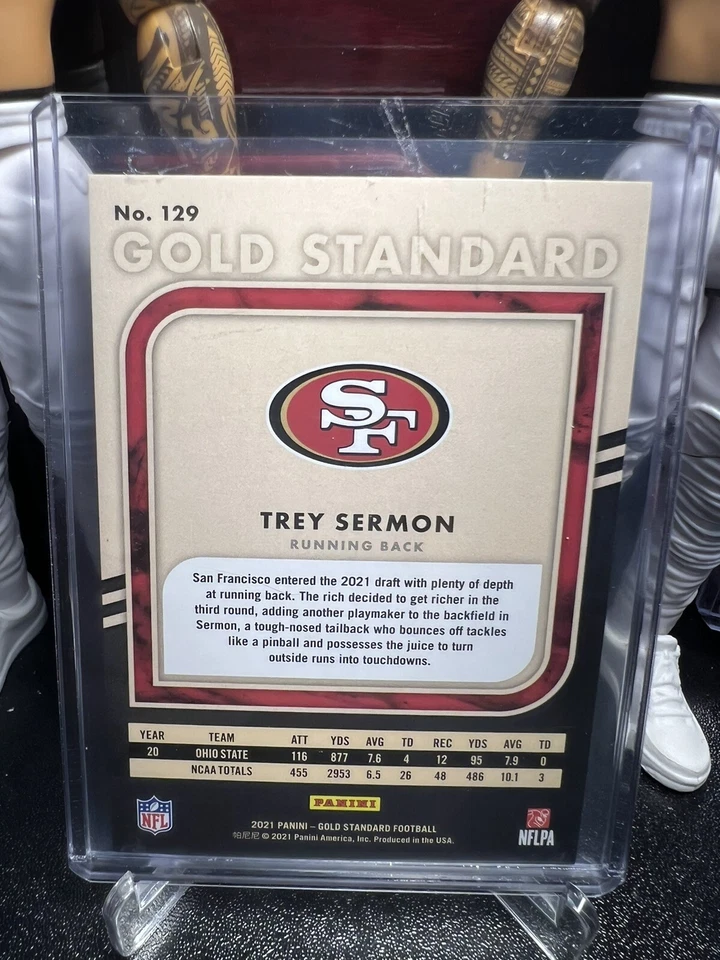 2021 Panini Gold Standard #129 Trey Sermon 4/99 Rookie - Image 2 of 2