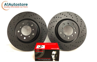 BMW E46 330 Drilled & Grooved Brake Discs With Brembo Pads – Front & Rear Set