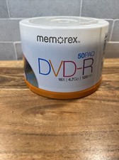 Memorex 50 Pack 16X 4.7GB DVD-R Factory Sealed