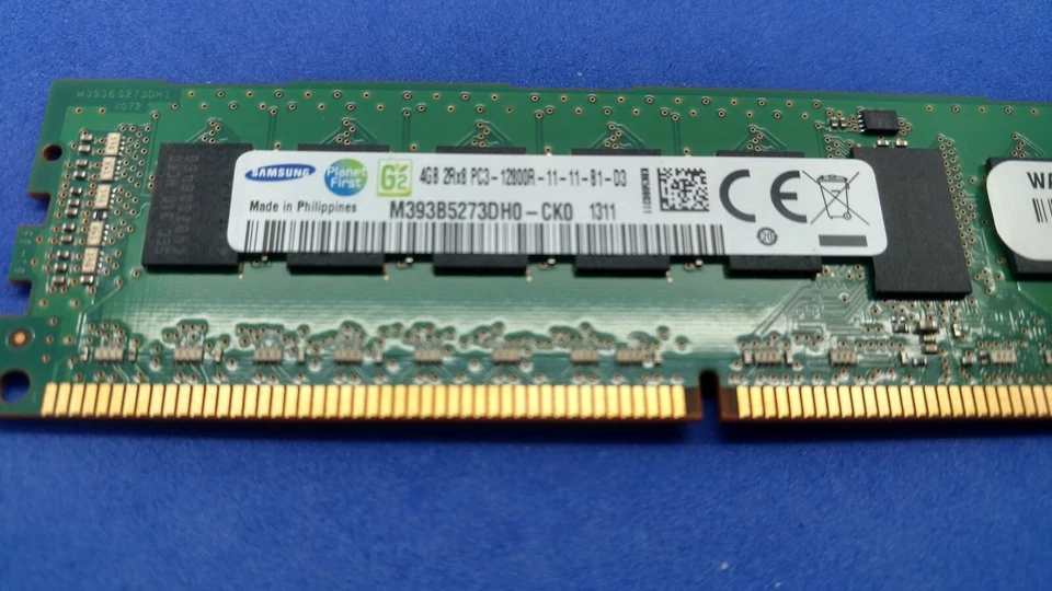 SAMSUNG 4GB 2RX8 PC3-12800R 1.5V PN:M393B5273DH0-CK0 - Image 3 of 4
