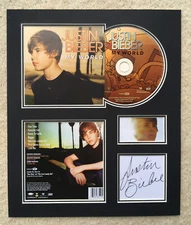 JUSTIN BIEBER - Signed Autographed - MY WORLD - Album Display