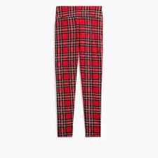J Crew AS918 RARE NWT Size X-Small Festive Red Tartan Plaid Everyday Leggings