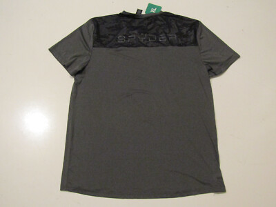 SPYDER Active Gray Black Pattern Short Sleeve Shirt Moisture