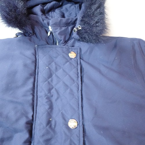 Woman Within Down Parka Jacket Womens Large Blue Puffer Bubble Outdoor Faux Fur - Picture 6 of 17