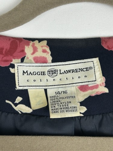 Maggie Lawrence Collection womens long sleeve button floral blazer size 14/16 - Picture 3 of 9