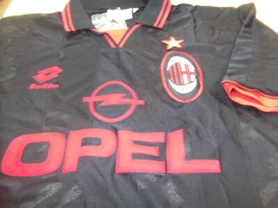 Maillot Third AC Milan 1995-1996 - Roberto Baggio 18 Maldini 3 Baresi 6 Weah 9