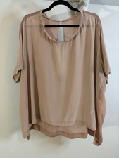 ACNE STUDIOS Beige Silk Raw Edge Top 40 L