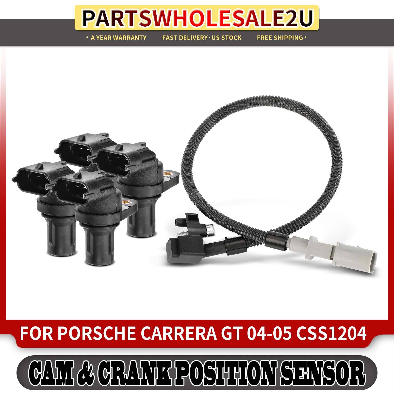 4x Camshaft & 1x Crankshaft Position Sensor for Porsche Carrera GT 04-05 5.7L