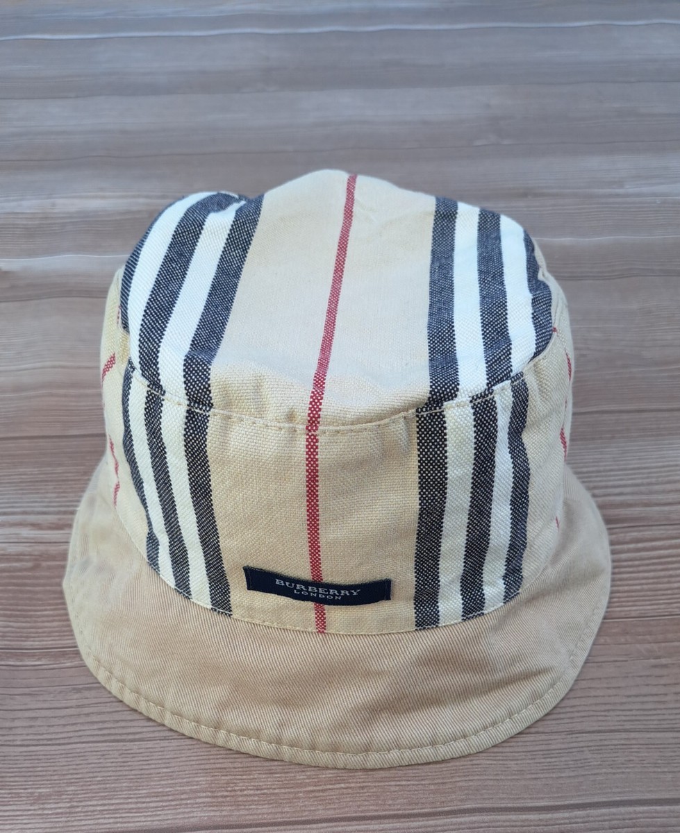 Burberry London Bucket Hat 2 Ways Revisable Tan & Nova Check 
