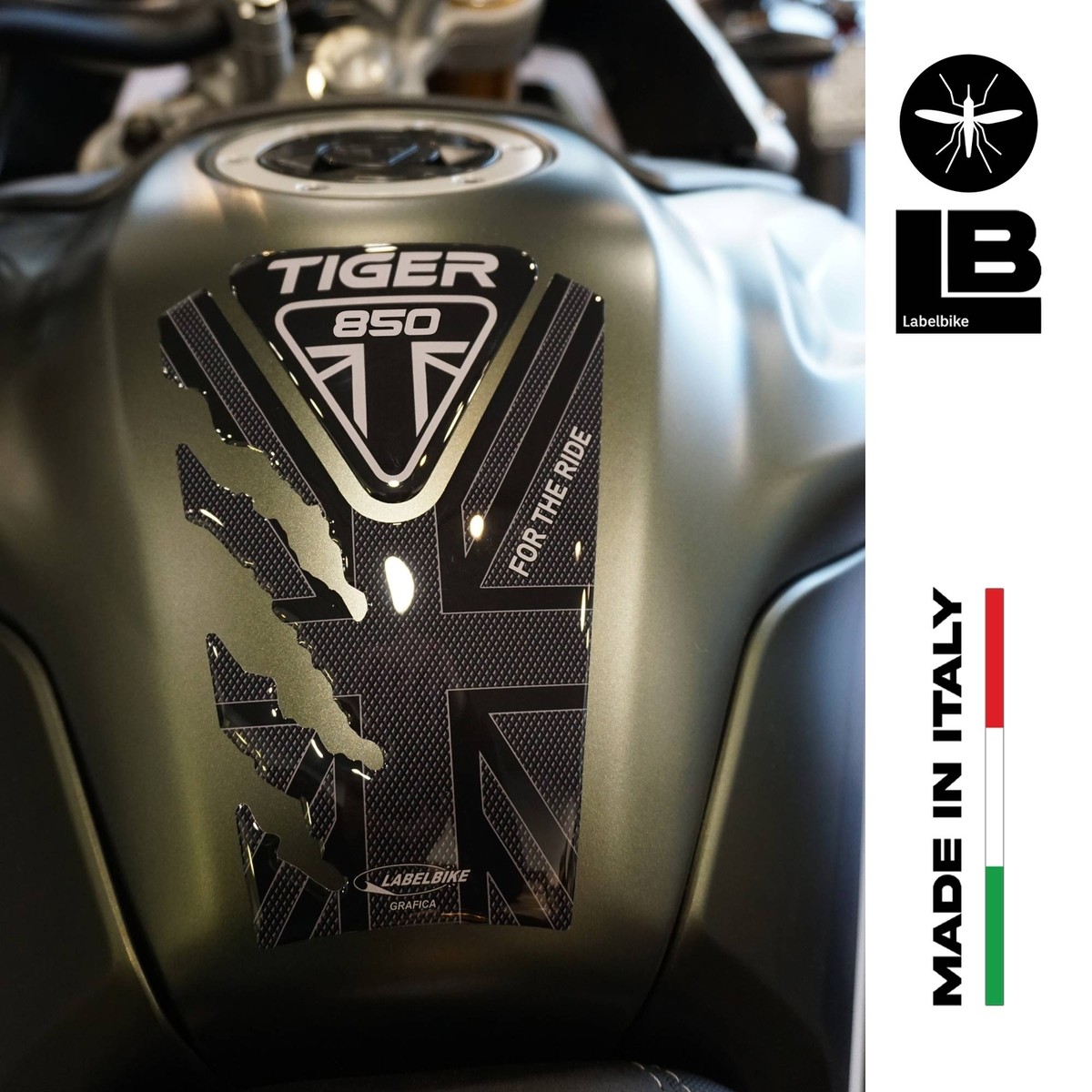 Autocollants 3D Résine Gel Labelbike Pour Bouchon Réservoir Triumph - Protection Anti-Rayures