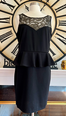 strapless open back dress Mesh See-Through Sleeveless Peplum Dress. 2 XL / Black main image 0