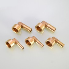 90  Elbow Brass Female Thread Fitting x Barb Hose Tail End Connector 1/4 3/8 1/2
