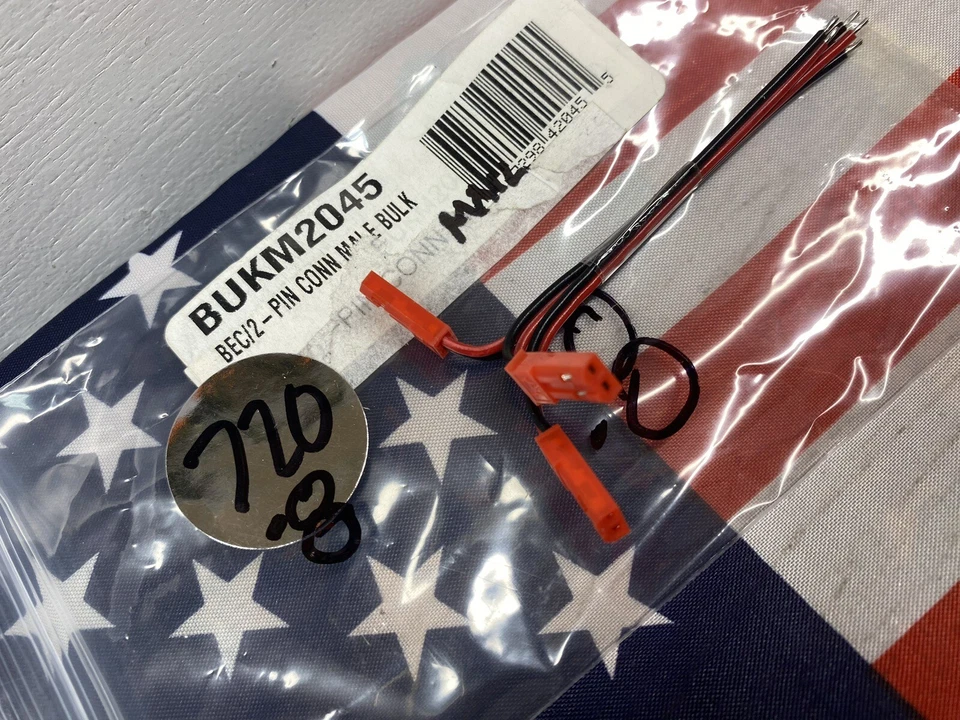 Bulk Program NO.BUKM2045 BEC/2-Pin Male Connector -NEW- - Image 2 of 3