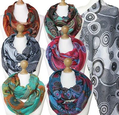 Loop Schal Schlauchschal Rundschal Kreise Muster Bunt