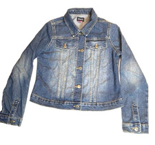 Moto Jacket Youth Size XL-14 Denim Children's Place Long Sleeve Buttons w/Heart