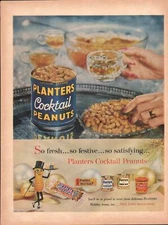 1958 Planters Peanuts PRINT AD Fun Ad to Frame Kitchen Nook Decor