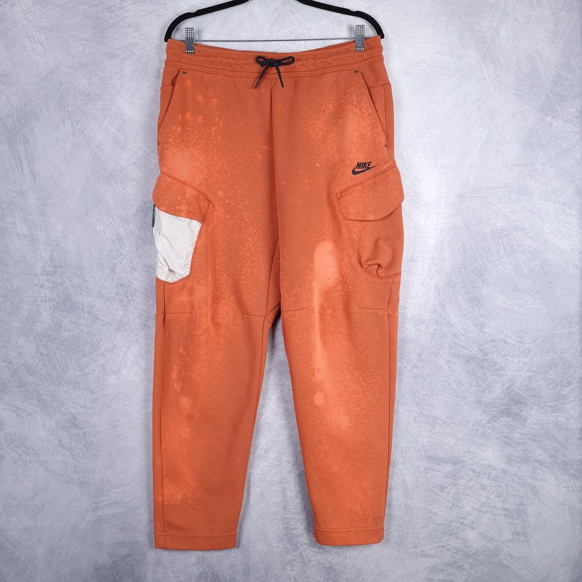 Nike Tech Fleece Joggers Mens Large Orange Utility Cargo Pockets
