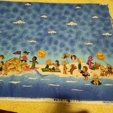  Beachkids Timeless Treasures  Fabrics 1997 43 Inches X 1.5 Yards Cotton Vintage