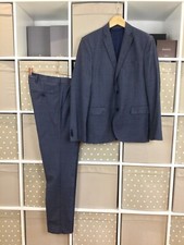 J Lindenberg 2 Piece Wool Suit Blue Jacket 40R Hopper Soft W36 Paulie Pants Wool