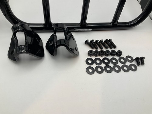 Black Sport Luggage Rack For Holdfast Sissy Bar Fit Harley FLDE FXBB FLHC S FXST - Picture 8 of 12
