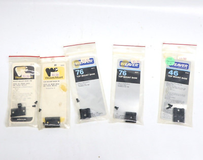 Mixed Lot of 5 Weaver All Steel Scope Top Mount Base #76, 46, 85 Matte Black