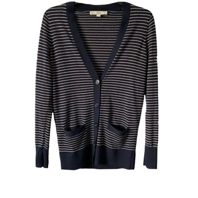 navy fine knit cardigan