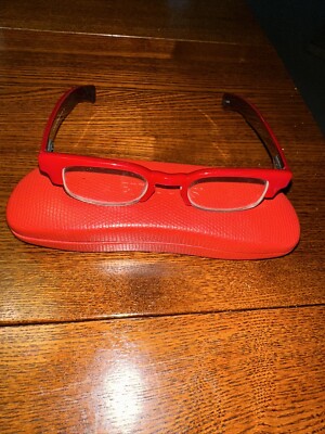 Eyebobs Caffeinated 2215 01 Red Black Reading Glasses Eyeglasses Read Desc.