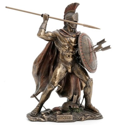 Veronese Design King Leonidas Spartan Warrior Statue - Cold Cast Bronze Finish