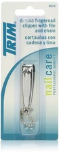 Trim Fingernail Clipper W/File Chain