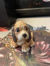 Vintage Cocker Spaniel Dog Puppy Brown White Ceramic Figurine Figure