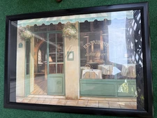 F. de Villeneuve “Restaurant Le Petit Blanc” Framed Art Print 27x39 Café Paris