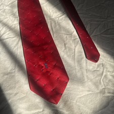 Vintage Yves Saint Laurent YSL 100 Silk Made in U.S.A. Men's Red Necktie 57  