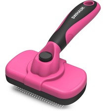 Self-Cleaning Slicker Brush for Dogs & Cats - Grooming, Deshedding, Hair Removal