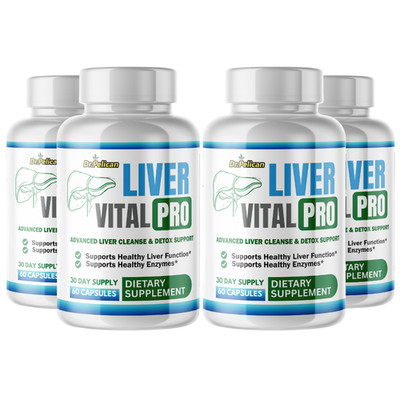 Liver Vital Pro- Liver & Detox Support- 4 Bottles- 240 Capsules