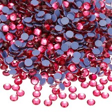 1440 Pcs Hotfix Rhinestone Flatback 4mm Gem Crystal, SS16, Pink 