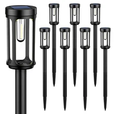 Solar Pathway Lights, Upgrade Dual-Head Solar Lights Outdoor Waterproof, 8 LE...