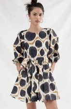 Maeve by Anthropologie Sz medium Destin Poplin Mini Dress, Neutral Colorway