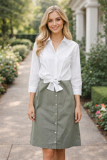 NWOT Tahari Stretch Poplin Colorblock Tie Front Shirt Style Dress US Size 6