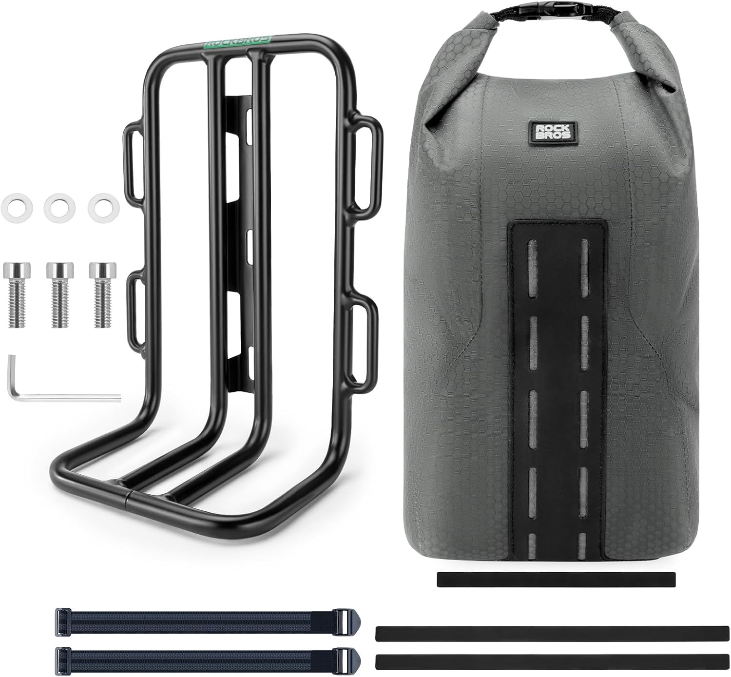 ROCKBROS Pannier Rack for Front Fork Bicycle Bag Pannier Rack Bag2.7L Waterproof