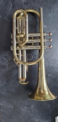 Vintage Brass Coronet  WALL MANTLE JAZZ MUSIC DISPLAY Parts Or Repair