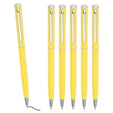 6 Pcs Slim Metallic Ballpoint Pen Black Ink 1mm Medium Point Pen Yellow